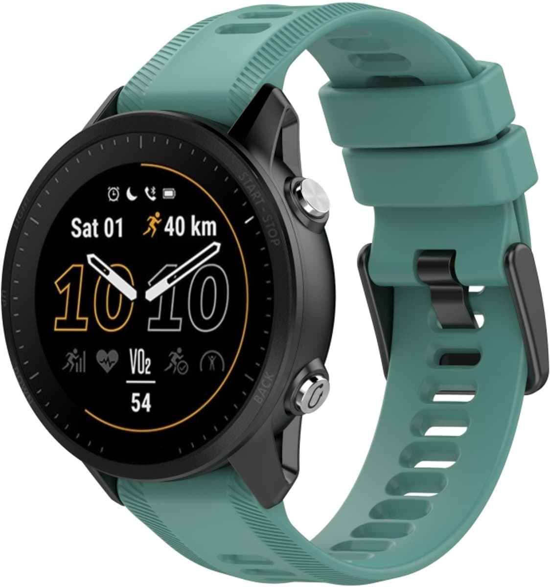 Voor Garmin Forerunner 935 22mm Effen Kleur Siliconen Horlogeband (Dennengroen)
