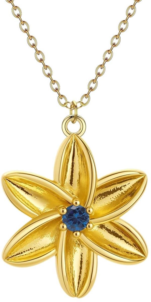 SolidKeus - Gouden Bloem Vormige Ketting voor Vrouwen