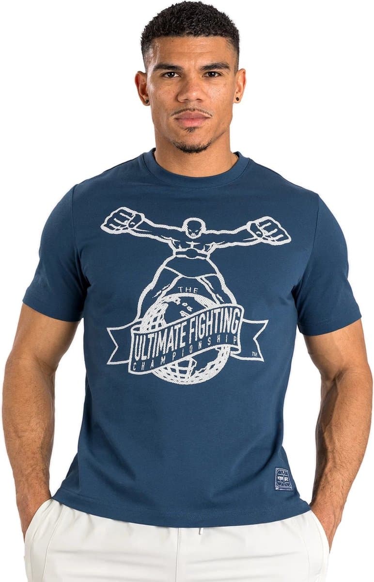 UFC Venum Ulti-Man T-Shirt Marineblauw Wit - L