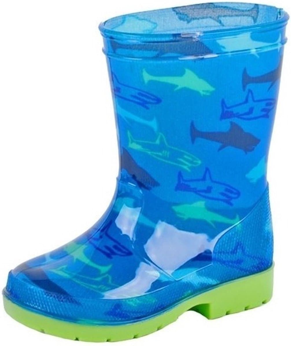 Regenlaarzen - blauw - met haaien - voor kinderen - kinderlaarzen - Rubberen haaien print laarzen/regenlaarsjes 32