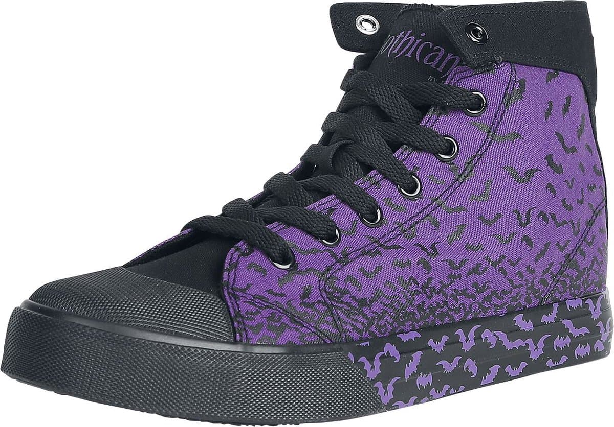 Gothicana Paars-zwarte sneakers met print - Dames - EU41