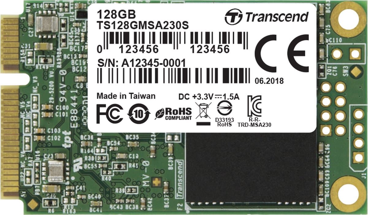 Transcend TS128GMSA230S mSATA SSD harde schijf – 128 GB mSATA