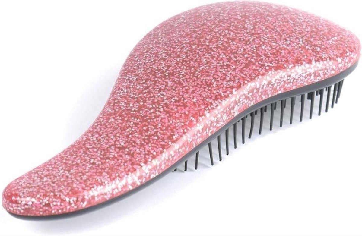 Jumada's - Roze Glitter Haarborstel - Anti-Klit - Beschermt Haar - Pijnloos - Reisformaat - Nat en Droog - Antiklit - Detangling - Salon Pro - Kinderhaarborstel - Styling Borstel