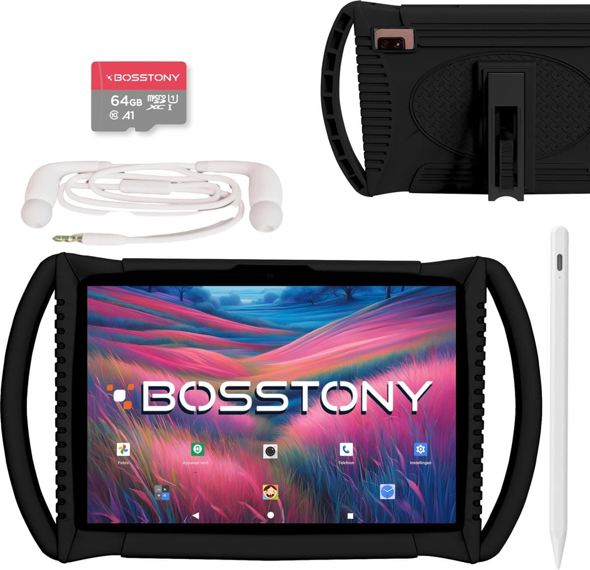 Bosstony Snelle Kids Tablet 10 inch - Ouderlijk Toezicht - 6000mAh Batterij - 192 GB - Incl Beschermpakket - Kindertablet vanaf 3 jaar - Tablet Kinderen