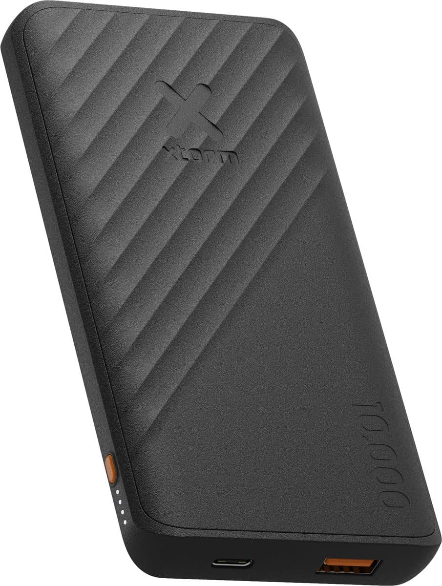 Xtorm Go2 Powerbank - 10.000 mAh - 1x USB-A, 1x USB-C - Krachtige powerbank - Duurzame technologie - Charcoal Black - Noodpakket