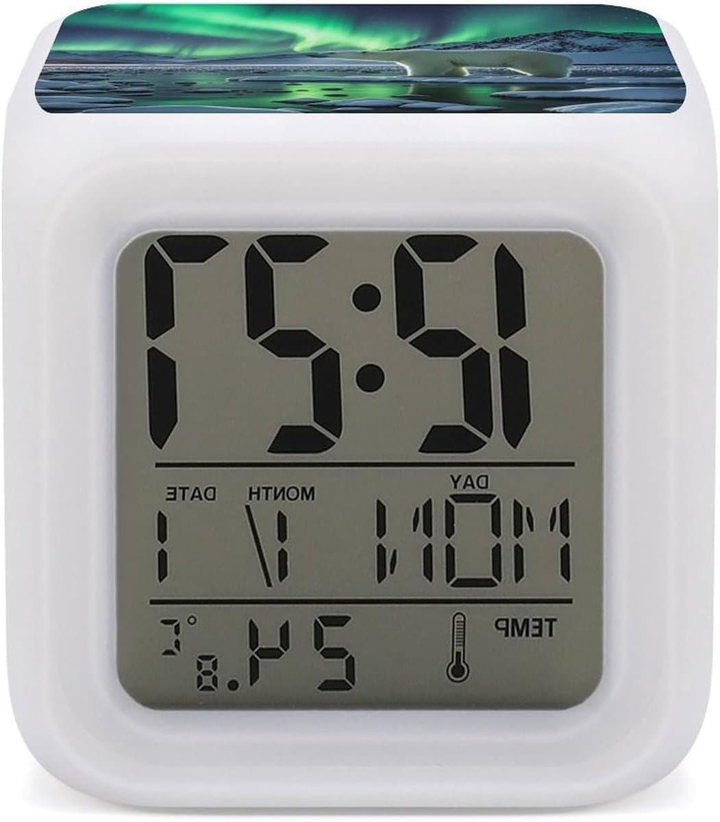 Digitale Wekker - Nachtlamp Klok - Wakker Worden - 7 Kleuren Verlichting - Niet Gespecificeerd - Wit