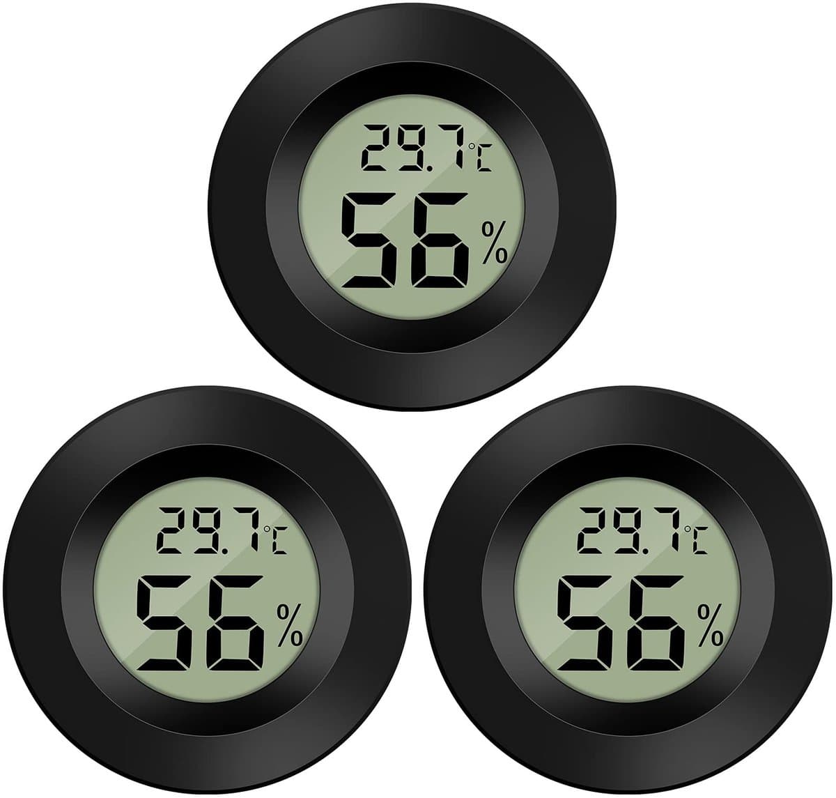 Allecto - Digitale Minithermometer en Hygrometer - Temperatuur en Luchtvochtigheid - Draagbaar Design - LCD-Scherm - Voor Koelkast en Aquarium - 3 ...