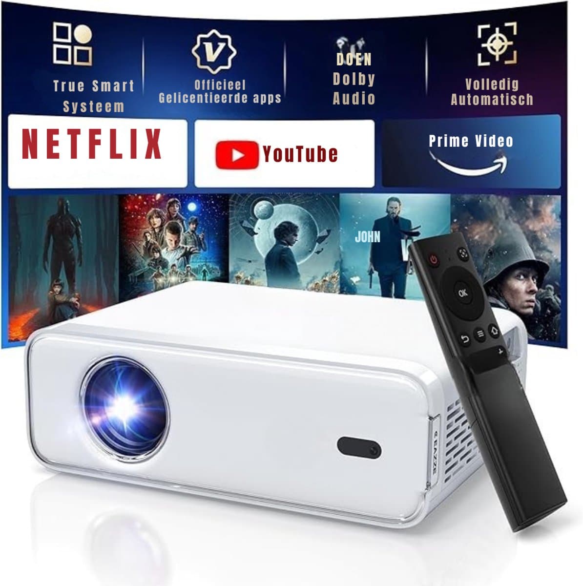 YOR® Mini beamers - Projector - Mini beamer - Wit - 18cm x 9cm x 24cm