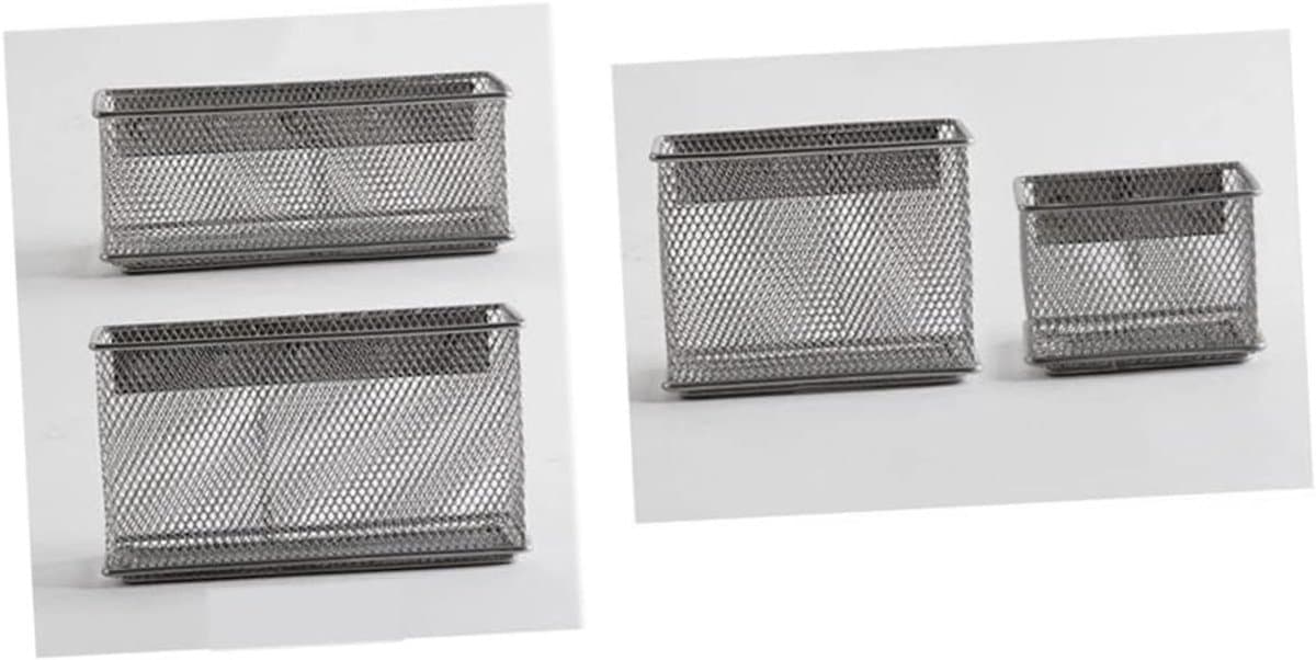 Opbergmand Koelkast - Magneet Mandje - Keuken Ordenen - Holle Metalen Net - 16x5.4x9.3cm - Zilver