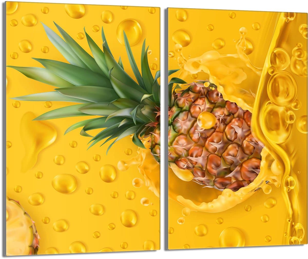 TMK ArtDeko - Beschermplaat Ananas - 2x30x52 cm - Veilig en Prakstisch - Temperatuurbestendig