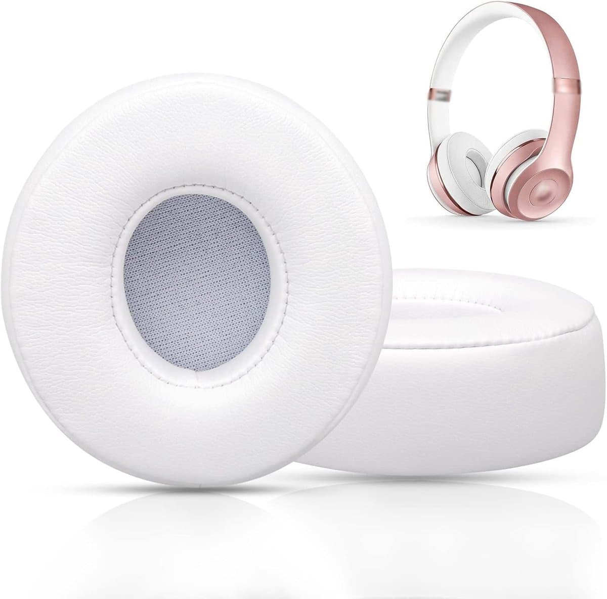 Vervangende oorkussens voor Beats Solo 3, compatibel met Beats Solo 2 en Solo 3 draadloze/bedrade hoofdtelefoons, niet compatibel met Beats Studio hoofdtelefoons. Voorzien van sterkere lijm en dikker traagschuim (wit).