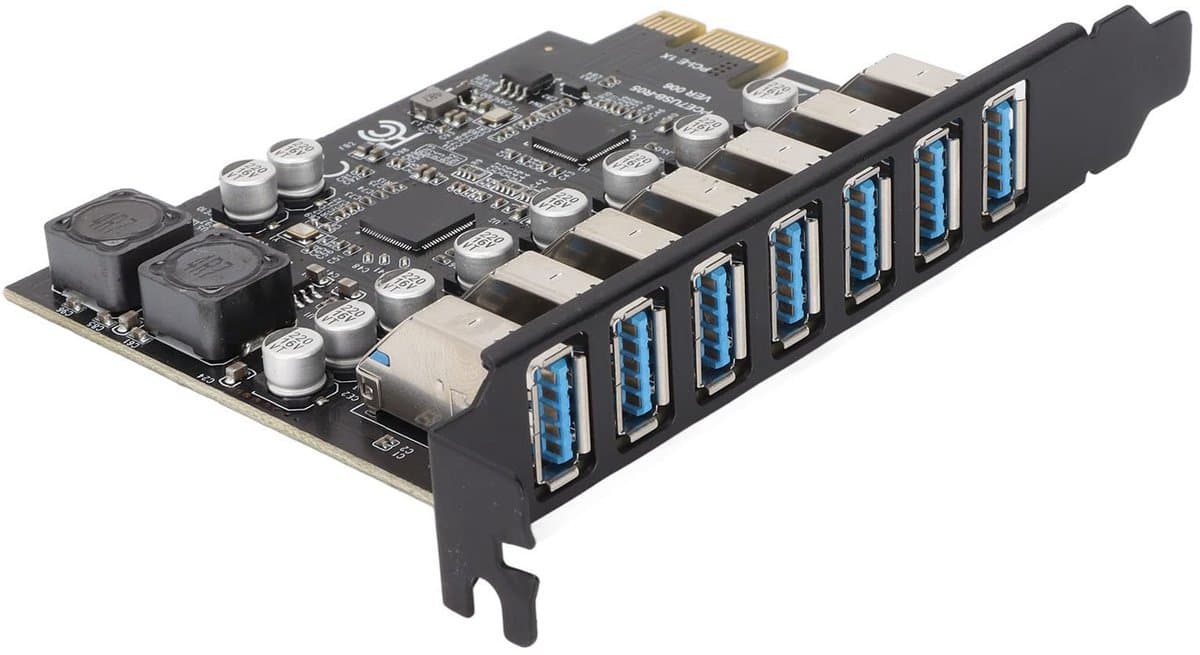 Dailygoody - 7 Poorten PCI-E Naar USB 3.2 - Externe Controller - PCI Express Extender - Desktop - USB-uitbreidingskaart - 5 Gbps - Geschikt voor PC
