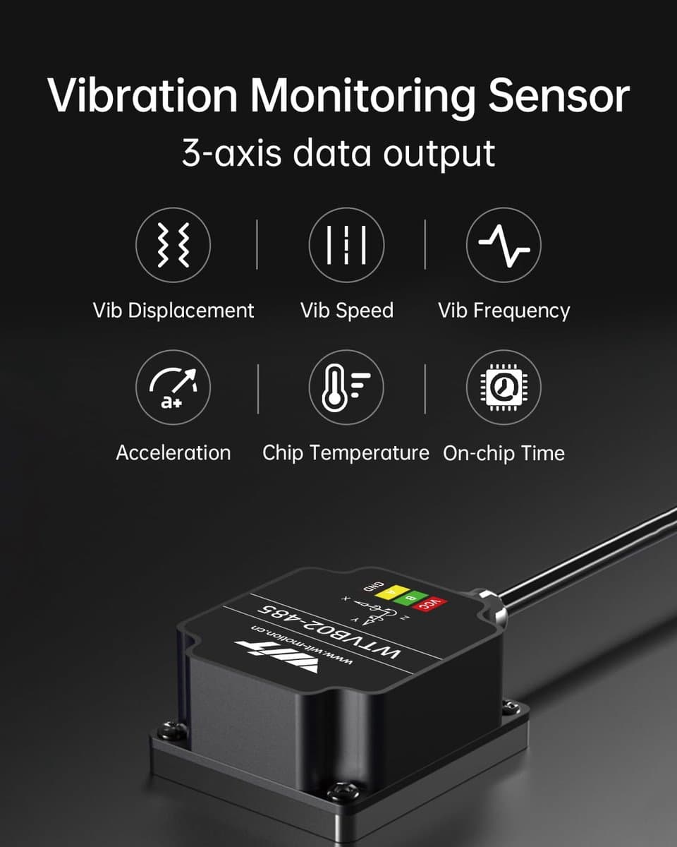 Trillingssensor - Versnellingsdetector - Motor Monitoring - 3-assige Meting - IP68 Waterdicht