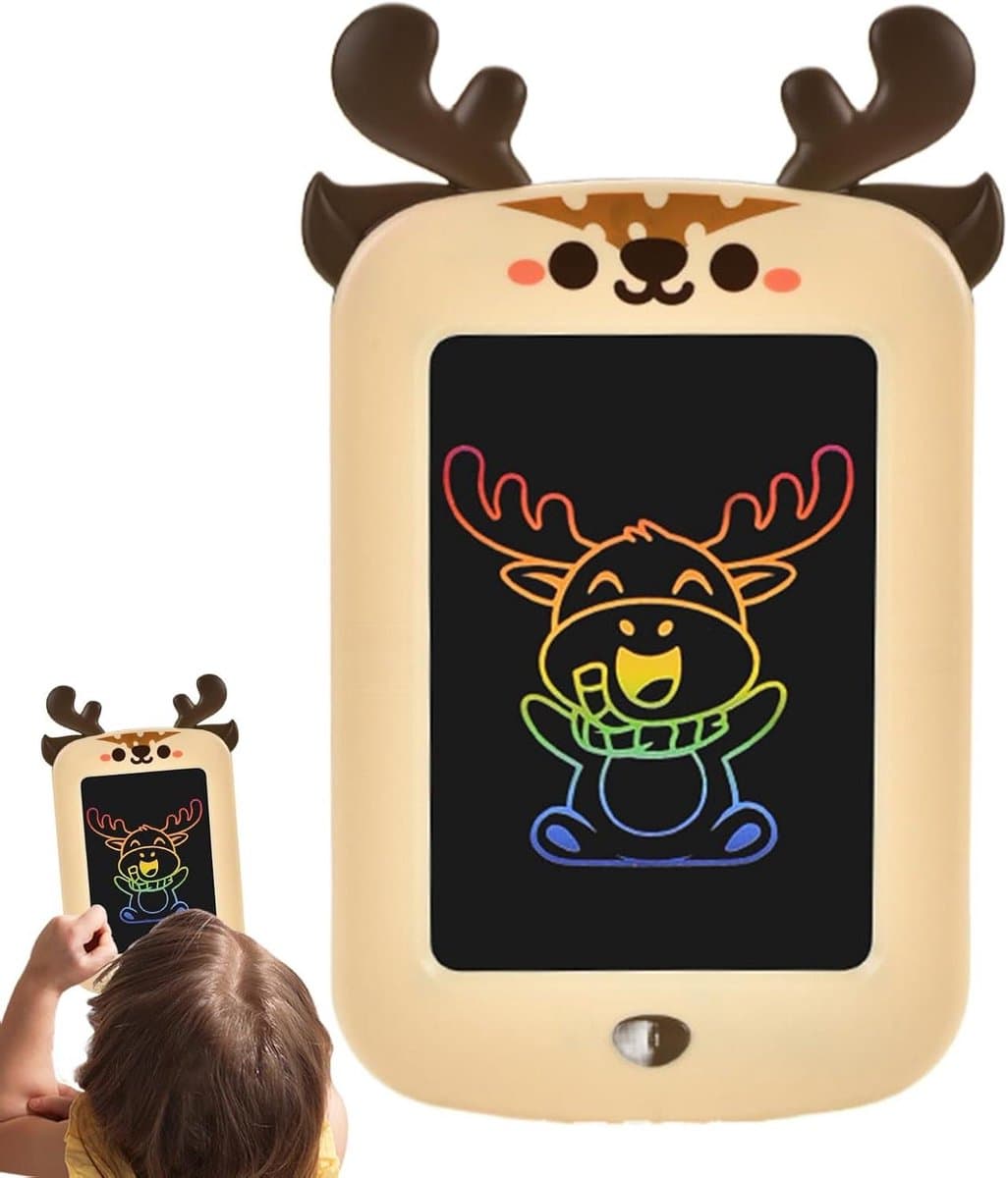 Tekentablet Voor Kinderen - Educatief Tekenspeelgoed - Creatief Leren - Kleuren Scherm - 31 x 19 cm - Bruin
