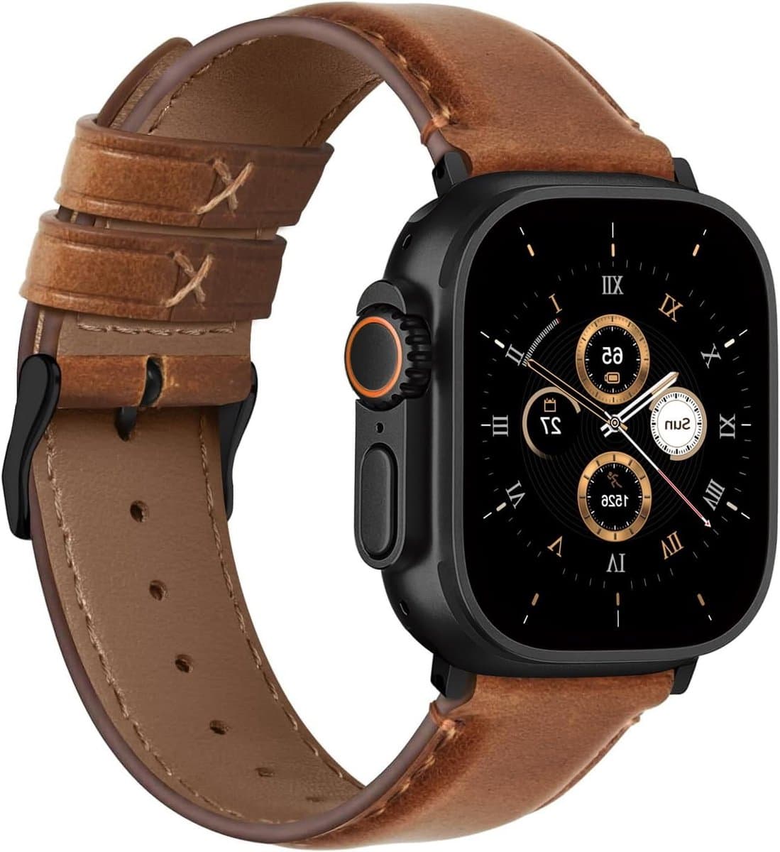 Leren Vervangband voor Apple Watch 38mm tot 49mm - Comfortabele en Duurzame Horlogeband voor iWatch Ultra en Series 1 tot 9