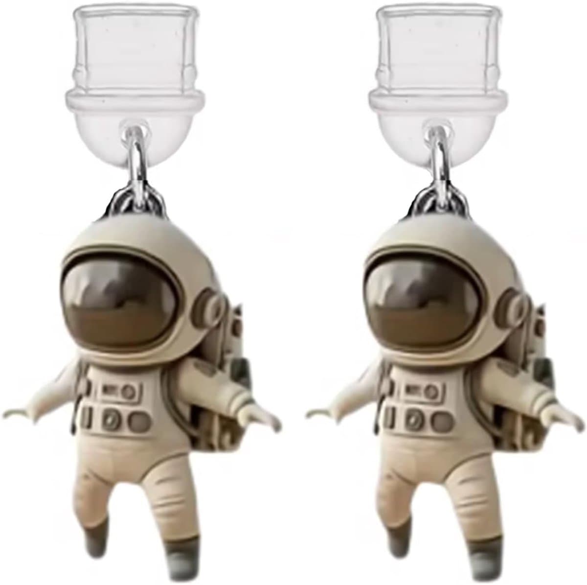2 stuks USB C stofbescherming met acryl astronaut-hanger, perfect voor mobiele telefoons, tablets en hoofdtelefoons