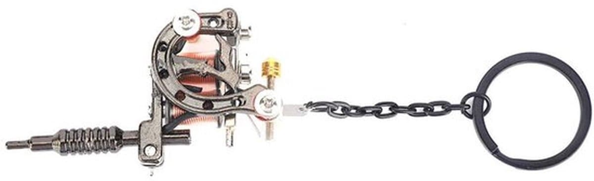 Mini Tattoo Gun Sleutelhanger, Tattoo Stencil Printer Tattoo Machine Sleutelhanger Draagbare Mini Tattoo Machine Tattoo Supply Sleutelhanger Hanger Ornament (Zwart), zwart, Klassiek