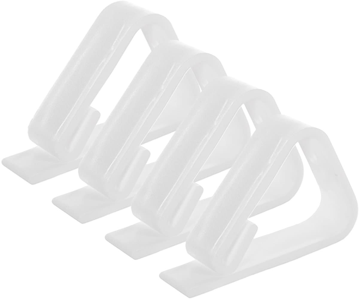 CM Tafelkleed klemmen - 8x stuks - wit - kunststof - 5 x 3 x 1 cm - buiten tafel klemmen