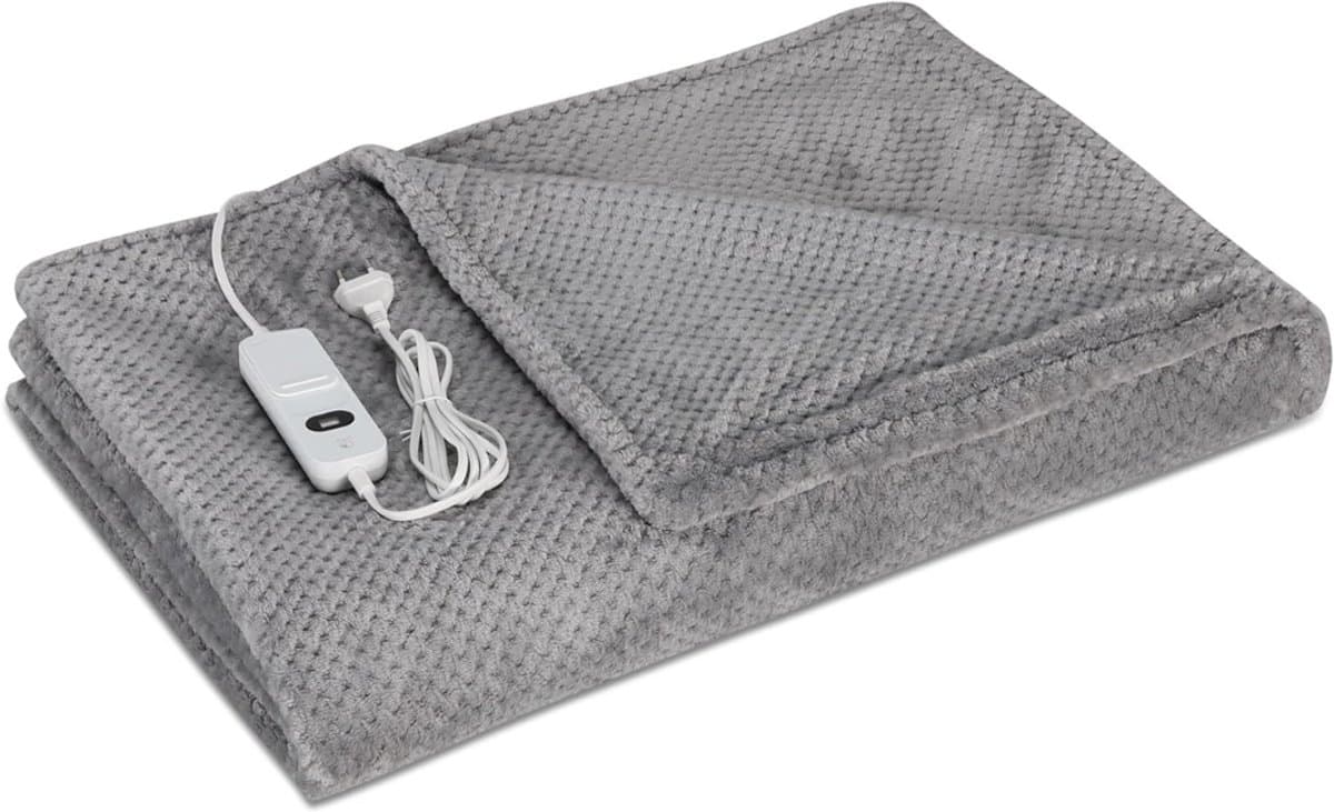 SCH® Elektrische deken 2 persoons - Elektrische deken - Deken - Grijs - ‎180 cmx 130cm x 3cm