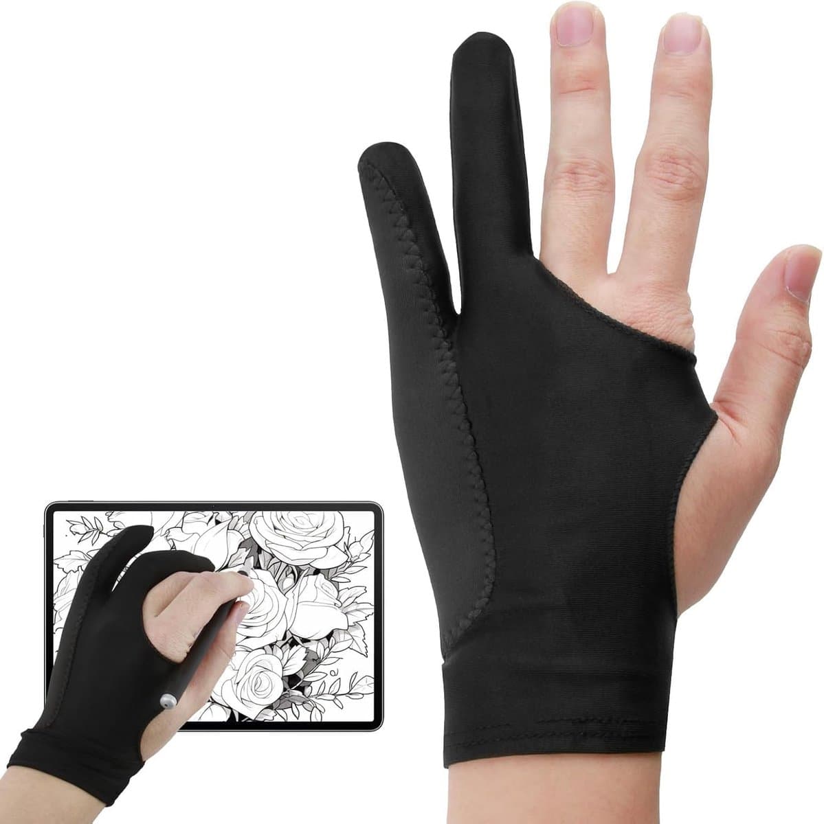 Tekenglove - grafisch bord - 3-laags anti-drup handschoenen - tablet vegen - elastische kunstenaars - geschikt voor tekenen