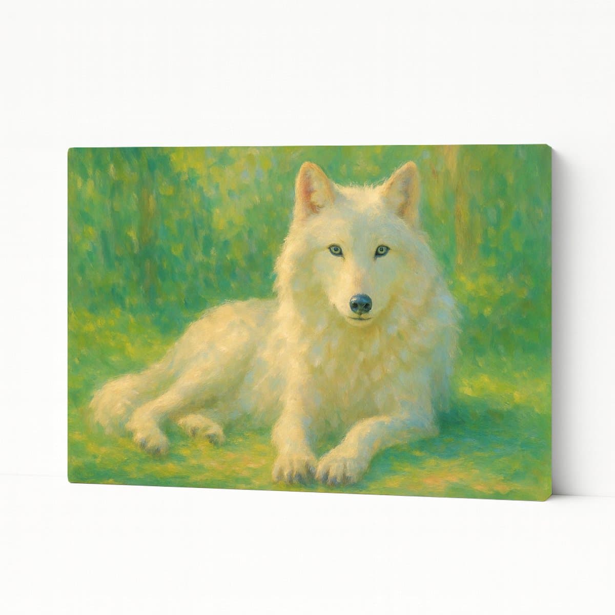 Witte wolf – interieurdecoratie – Canvas schilderij – 150x100 cm