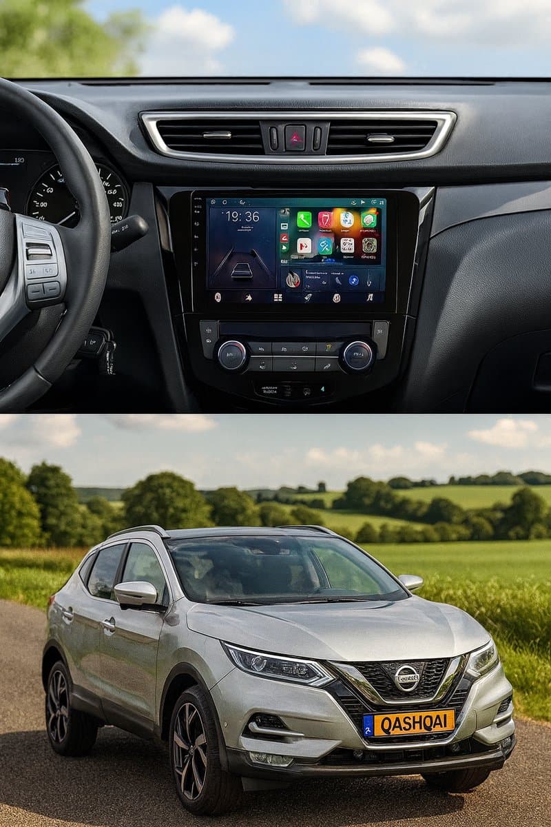ADIVOX 10.1 inch T9 geschikt voor Nissan Qashqai/X-Trial 2014-2018 Android 15 CarPlay/Auto/Wifi/DSP/5G/QLED/DAB+