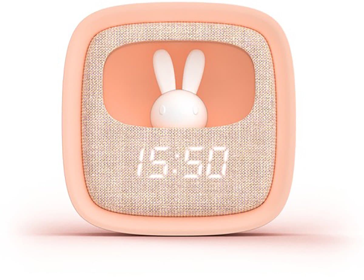 Mobility on Board, Oplaadbare USB-C Kinderwekker 3 Alarmen met Siliconen Nachtlampje, Roze