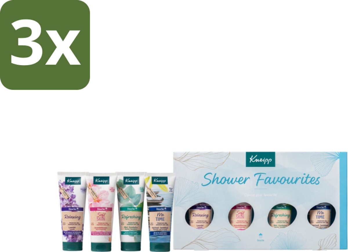 3 x Kneipp – Shower Favourites – Luxe Geschenkset - Douchegel - Douche Set - Luxe Douche - Gezondheid - Natuurlijke Ingrediënten