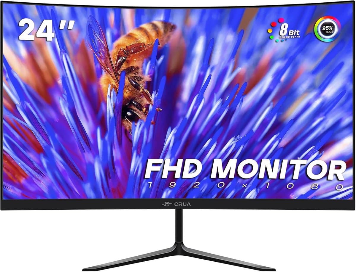 CRUA Curved Gaming Monitor (1K180HZ, 24 inch)