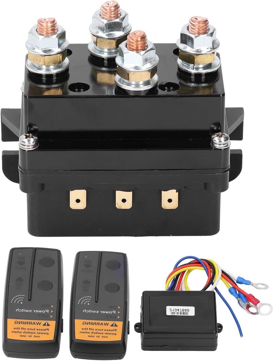 Allecto - Elektrische Liercontroller - Draadloze Afstandsbediening - 12V - Lierafstandsbedieningsset - Solenoïderelais - Geschikt voor ATV UTV - Zwart.