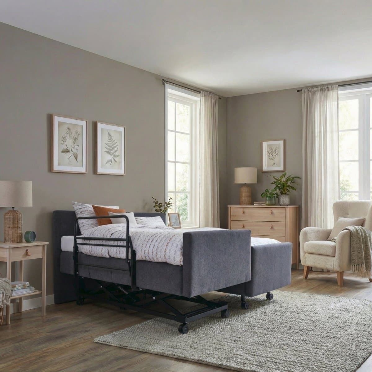 Mörgenn Hooglaag Bed COMFORT Elektrisch Verstelbaar - - Antraciet - 90x200