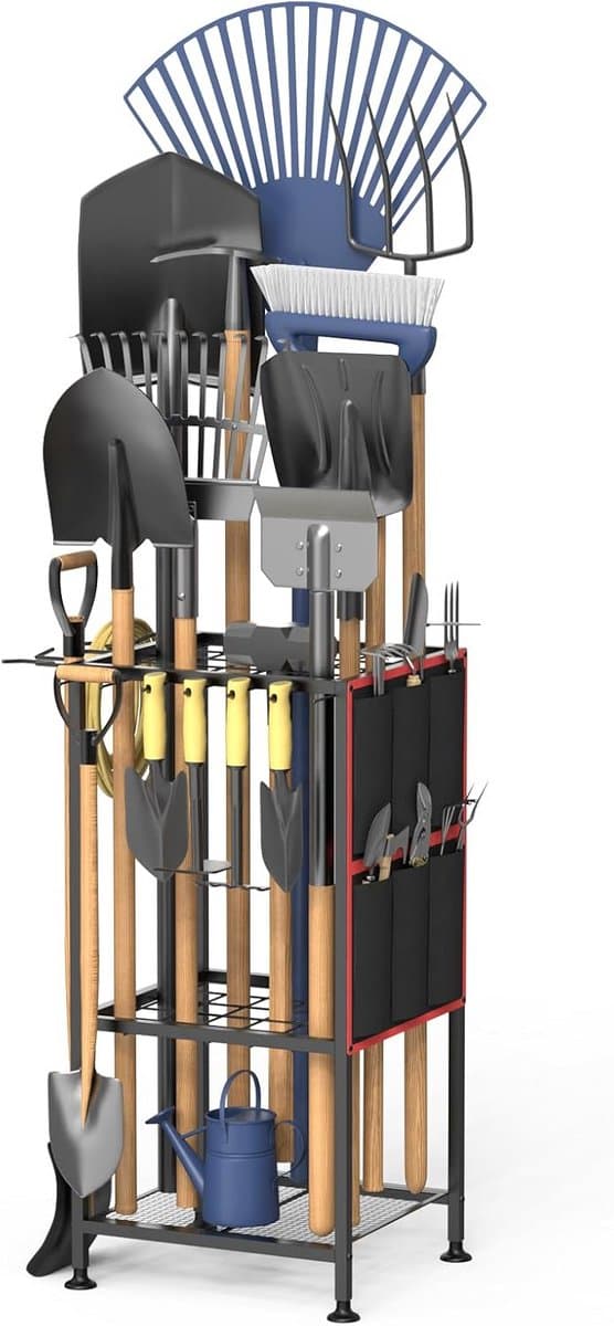 Metalen Opbergsysteem voor Tuingereedschap: Harken, Bezems en Langgereedschap