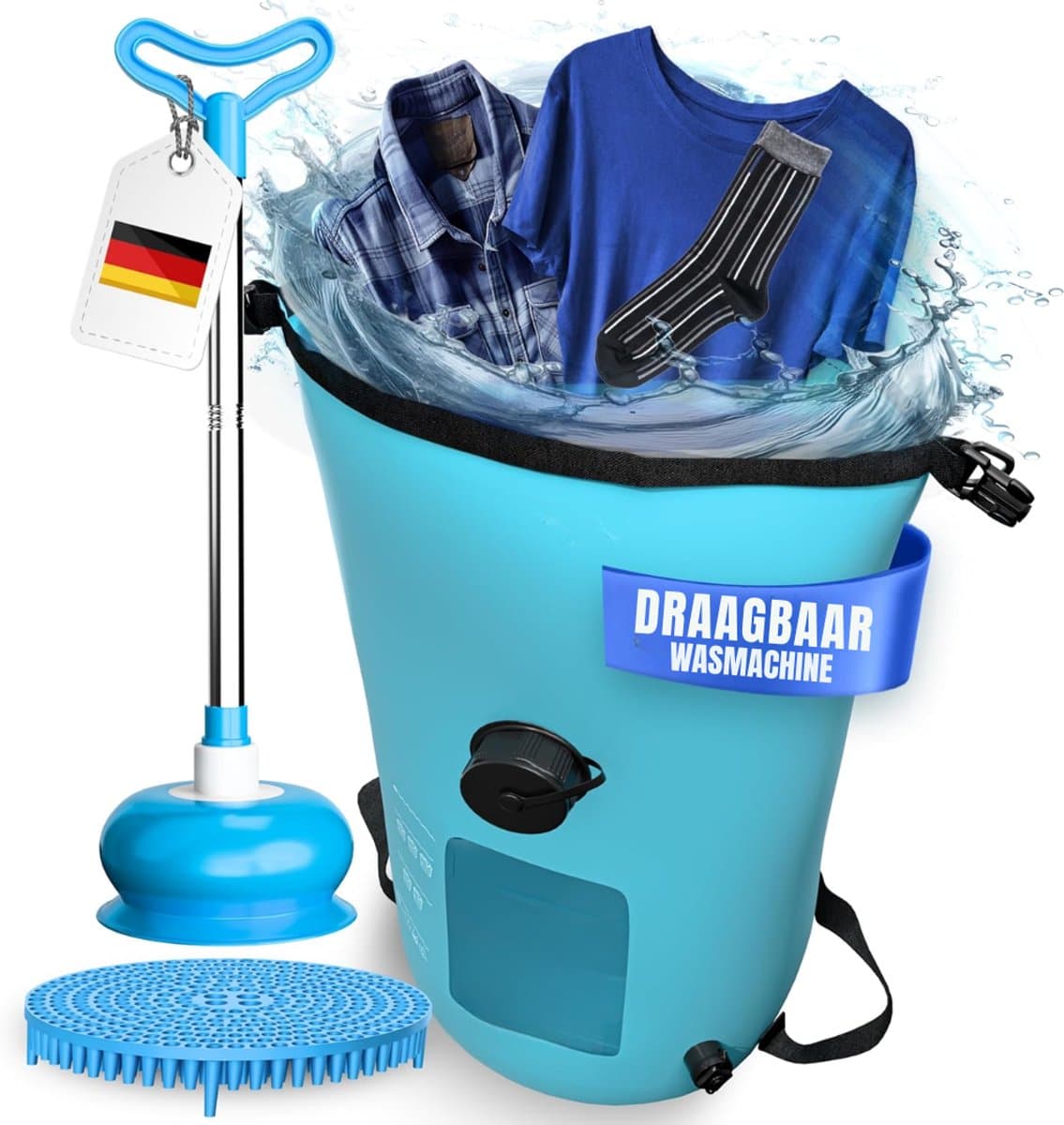 SCH® Mini Wasmachine - Wasmachine - Blauw - ‎15cm x 30cm x 30cm