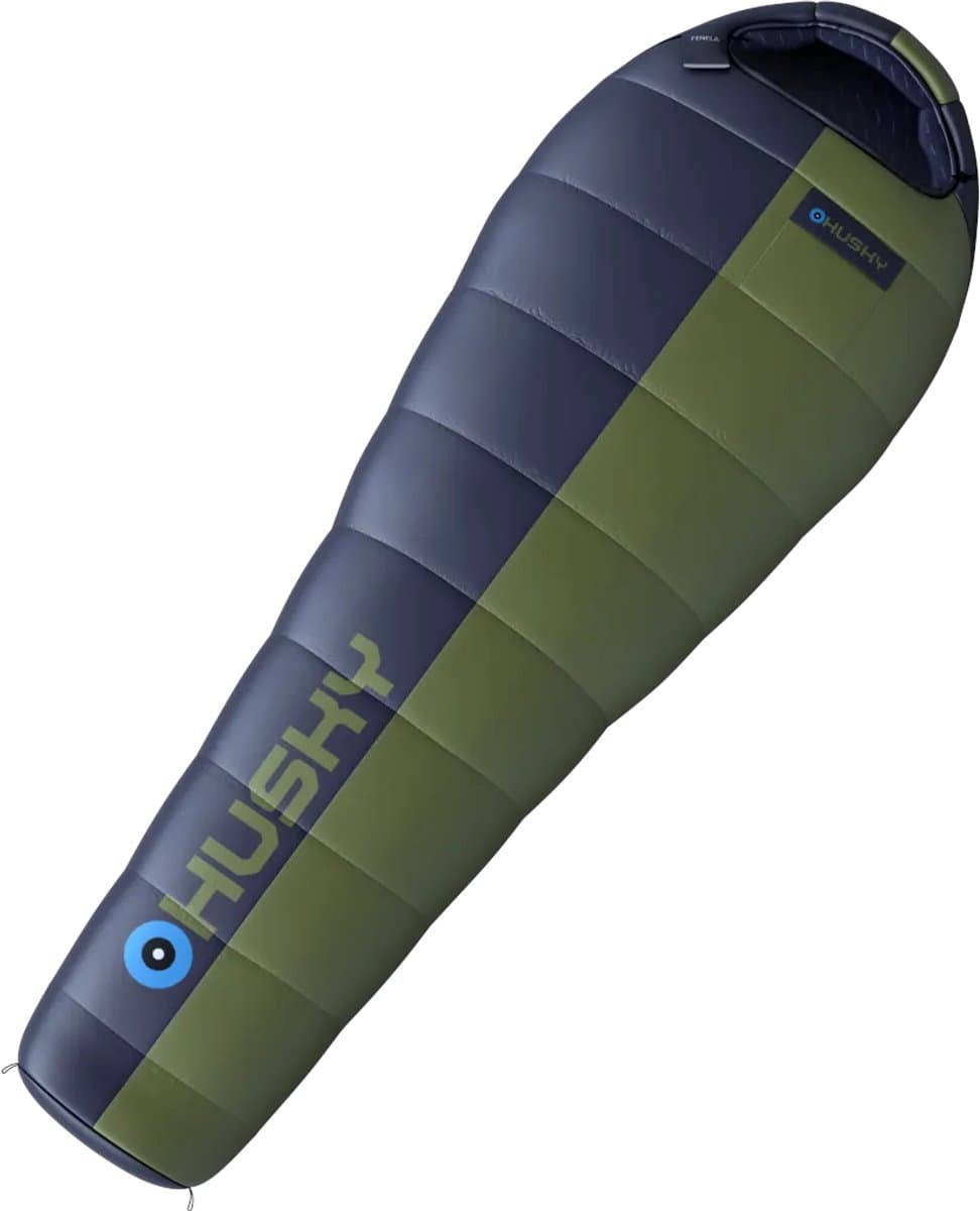 Husky mummyslaapzak ThermoPro Fenela -15°C - 210 x 85 cm - Blauw met Khaki