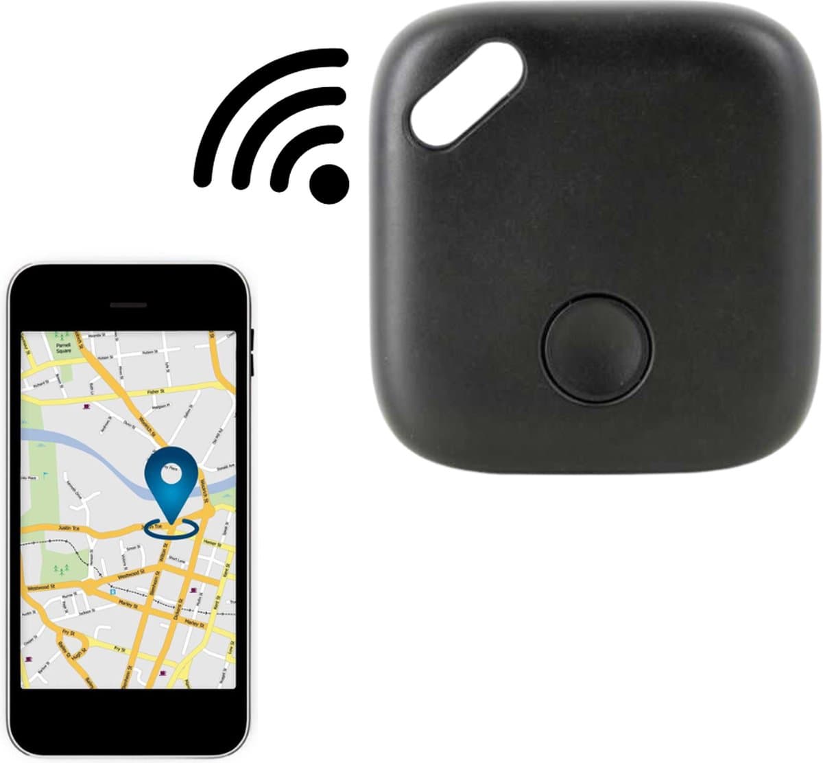 Nordix Koffer Tracker - voor iPhone - GPS Trackers - Zonder Abbonnement - 3,5x3,6cm - Mini Tracer - Volgsysteem