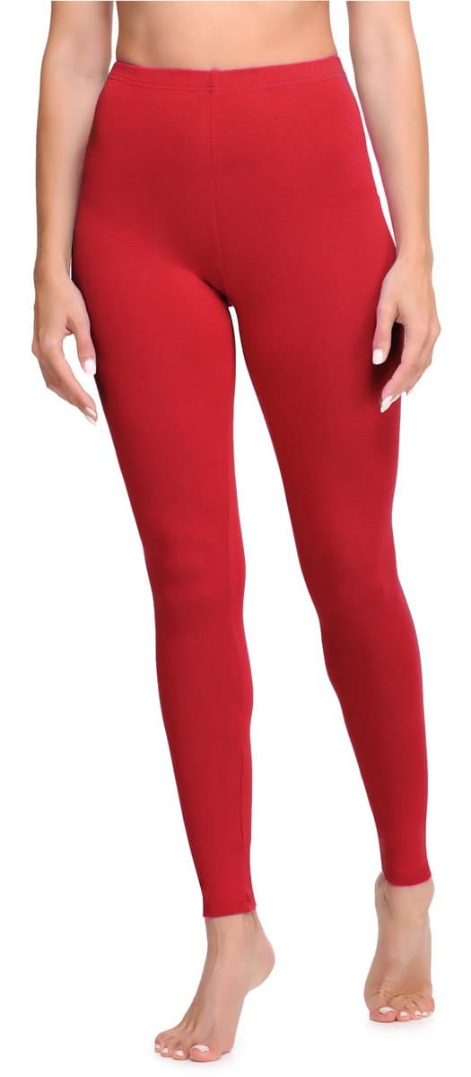 Ladeheid LA-LA40-133-LE Dames Leggings - Sport - Vrijetijdsbroek - Lang - Katoen - Sporbroek - Yogabroek - Rood - L