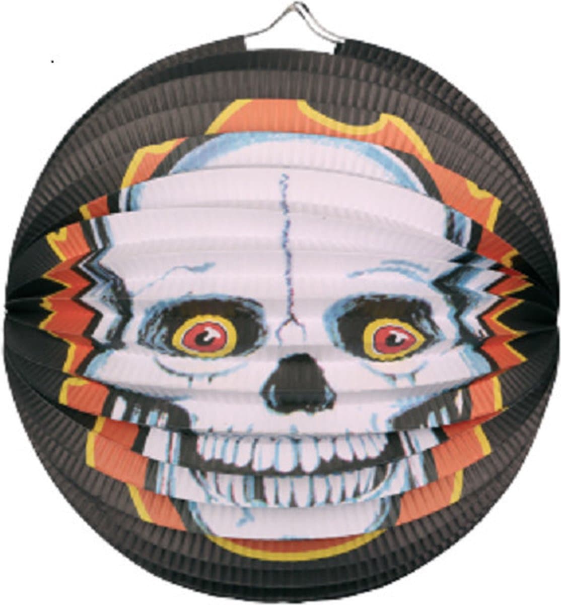 Ronde lampion 25 cm doodskop - Halloween trick or treat lampionnen versiering