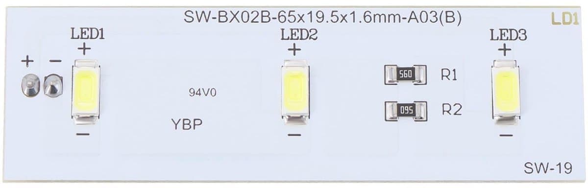 Dailygoody - Koelkast LED Strip Licht - Waterdicht - 12 x 7,9 cm - Voor Hoover en Snoep - Geschikt voor Electrolux Koelkast Vriezer - SW-BX02B