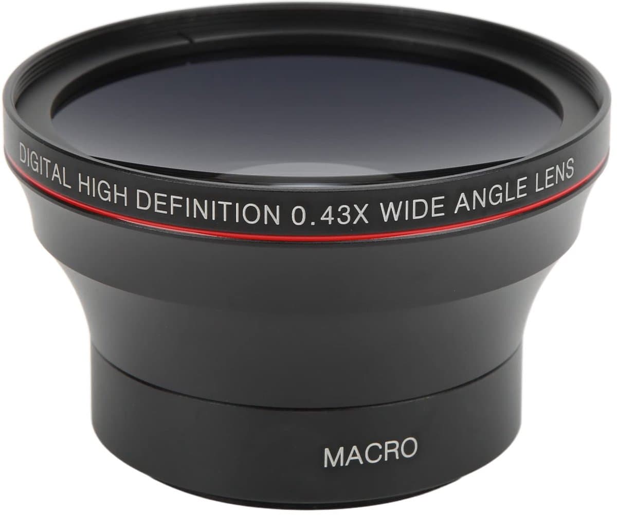 55Mm 0.43X Groothoeklens - Professionele HD Optische Glazen Groothoek Camera Lens met Afneembare Macro Lens - Voor Portret- en Landschapsfotografie
