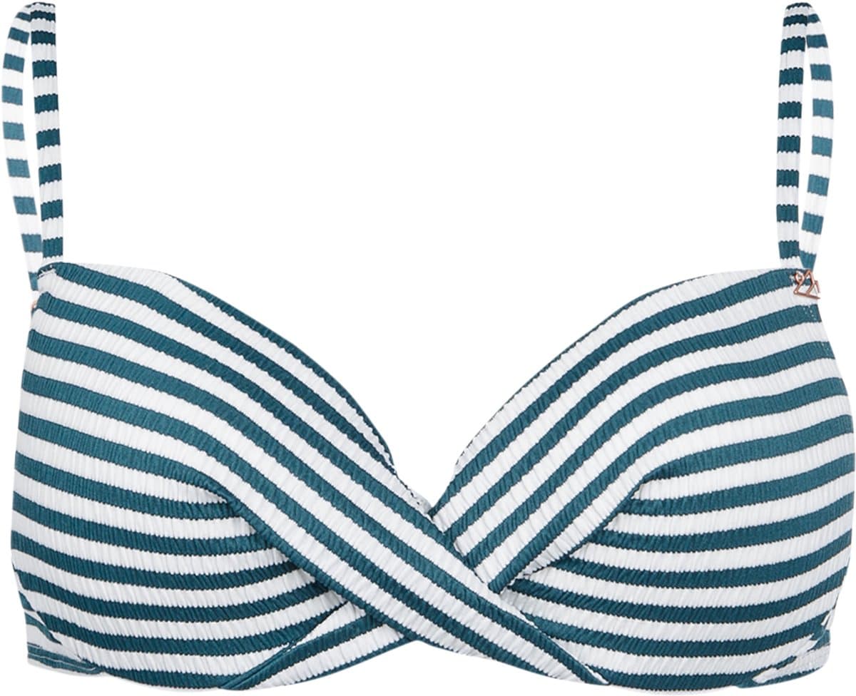 Brunotti - Stefana-Stripe - Bikini Topje Snow - Wired Bikini Top Dames - Aanpasbare Bandjes - Mix & Match - 44C