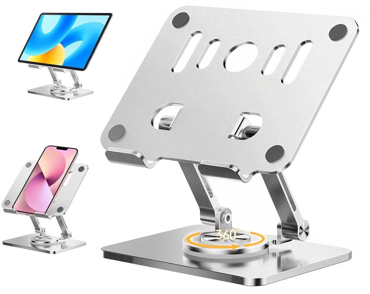 NTHProducts - Tablet Stand - 360 graden rotatie - Verstelbaar en draagbaar - Geschikt voor iPad en tablets 4-12.9 inch - Modern design - Ideaal voor th...