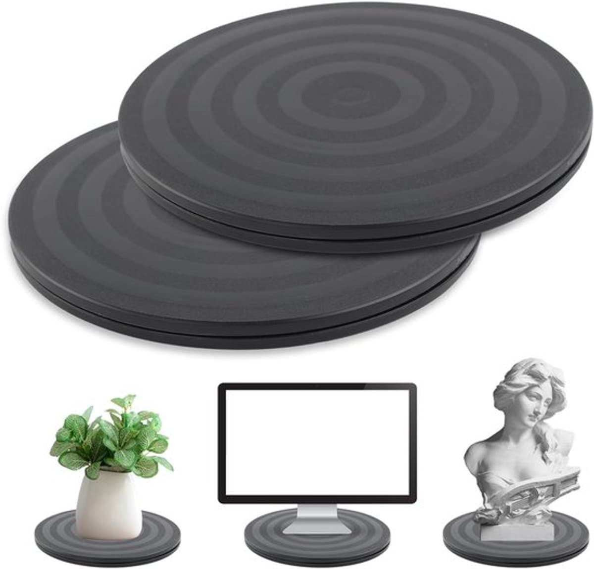 360° Draaiende Draaitafel - Zware uitvoering - Draaiend platform - Geschikt voor TV en monitor - 2 stuks