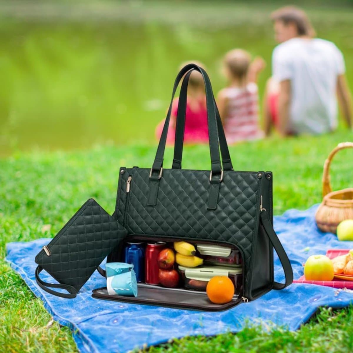 Draagtas Lunchtas Combo - Isolatie Tas - Lunch Meenemen - 2-in-1 Ontwerp - 32 x 16 x 42 cm - Zwart