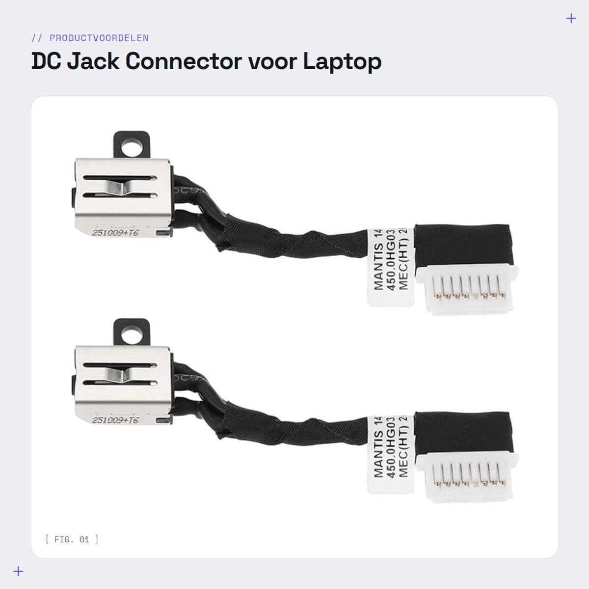 Dailygoods - DC Jack Connector voor Laptop Laadvoeding Compatibel met Diverse Modellen