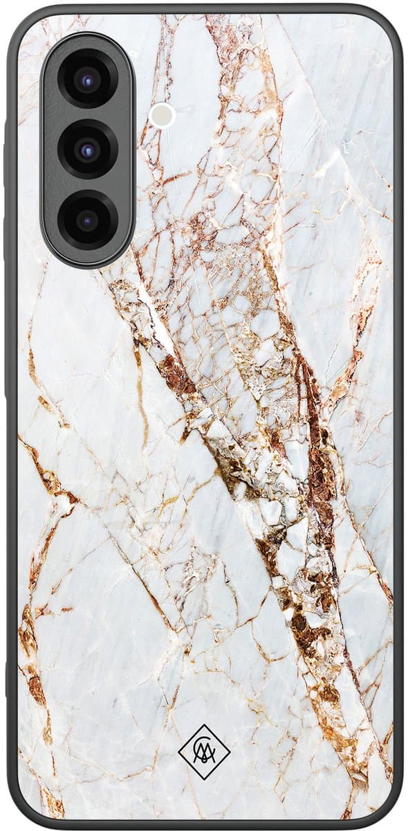 Casimoda® hoesje - Geschikt voor Samsung Galaxy A26 - Marmer Goud - Zwart TPU Backcover - Marmer - Goudkleurig