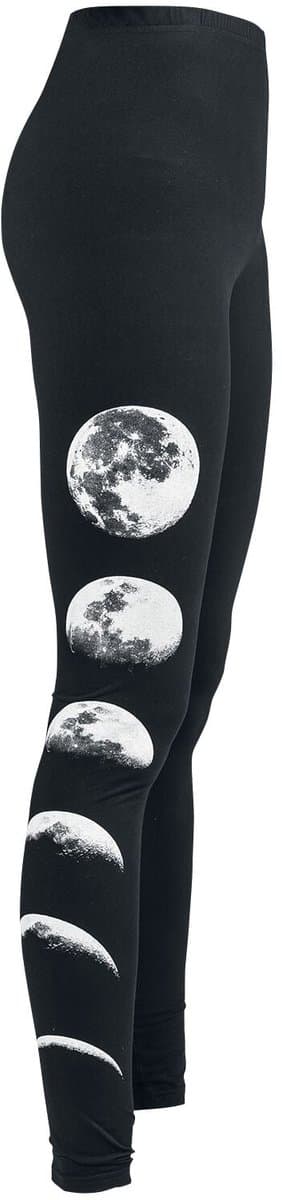 Gothicana Zwarte legging met maan - Dames - M