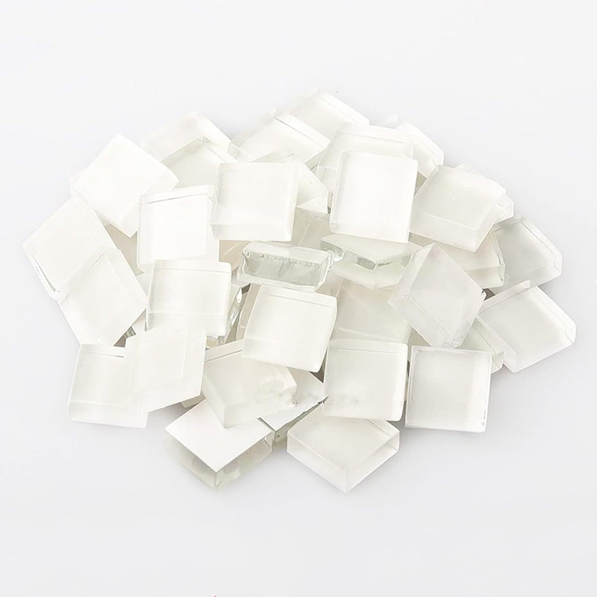 200 gram glasmozaïektegels vierkante kristalmozaïek glas stukken voor DIY kunst, knutselen, decoratie, 1x1 cm (wit)