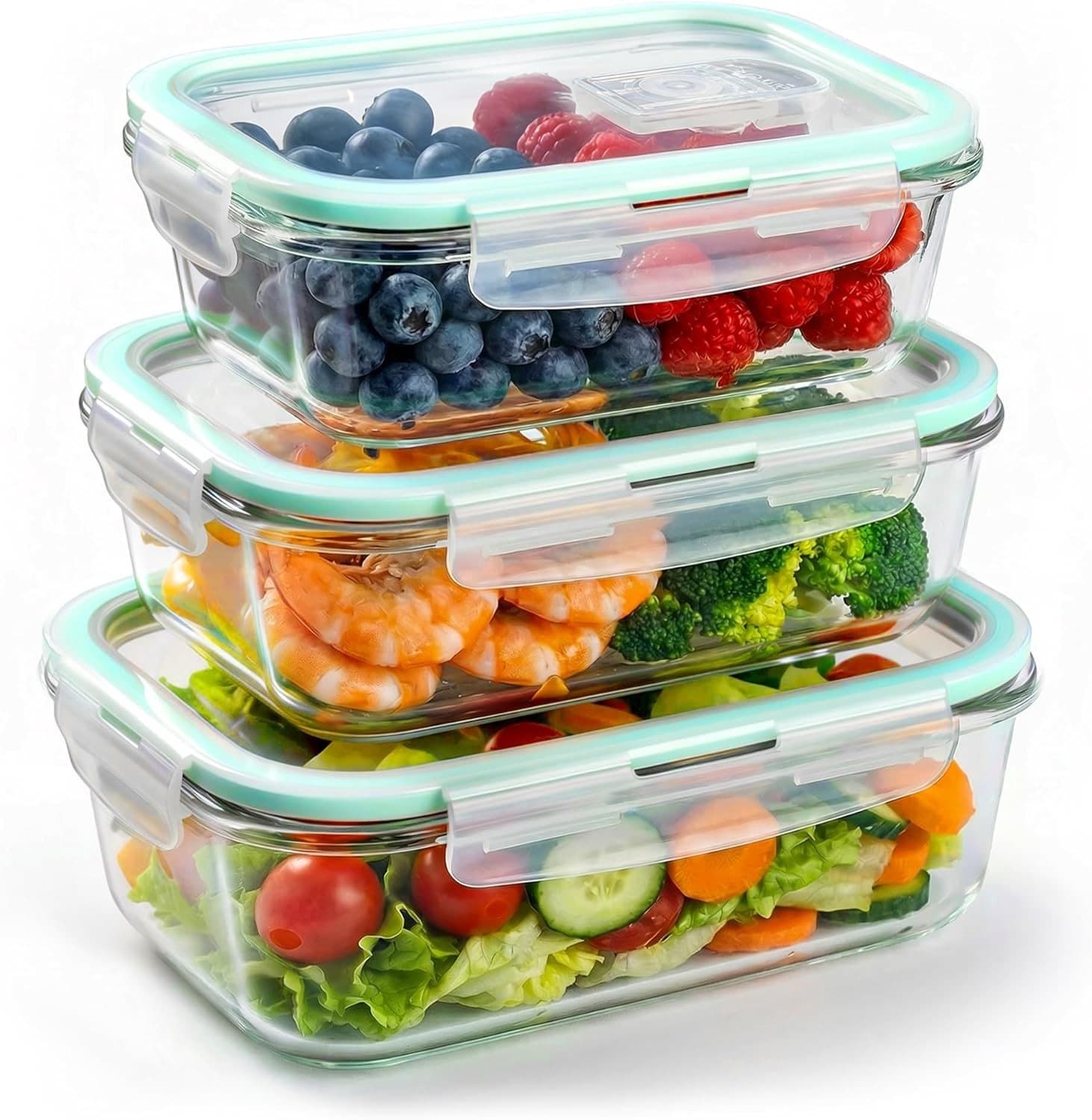 Glazen Bewaarbakjes - Transparant - 1040 ml - Borosilicaatglas - Voor Voedselopslag