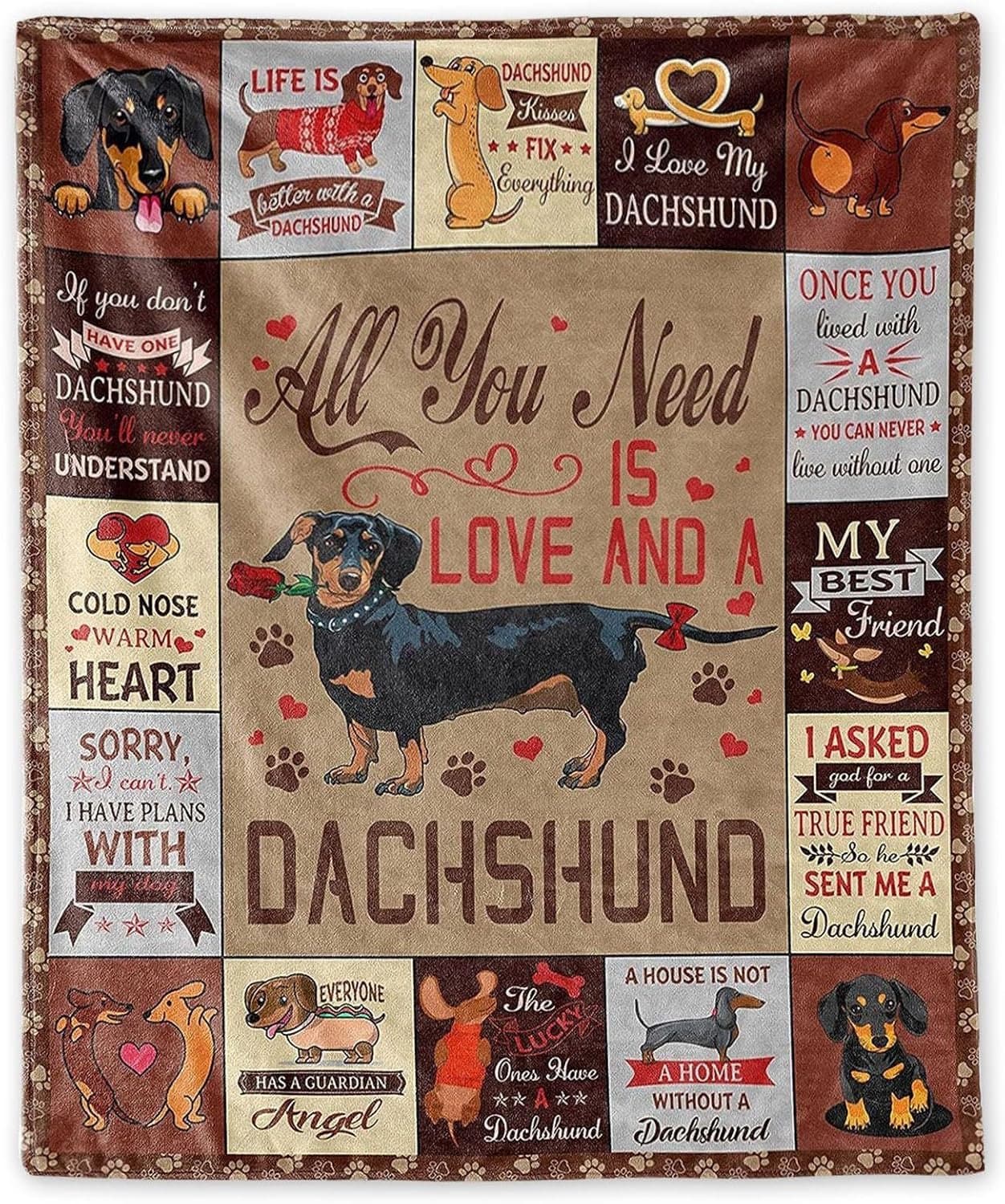 1 stuk teckel deken, schattige deken, vintage deken, teckel decoratie, zachte en gezellige deken