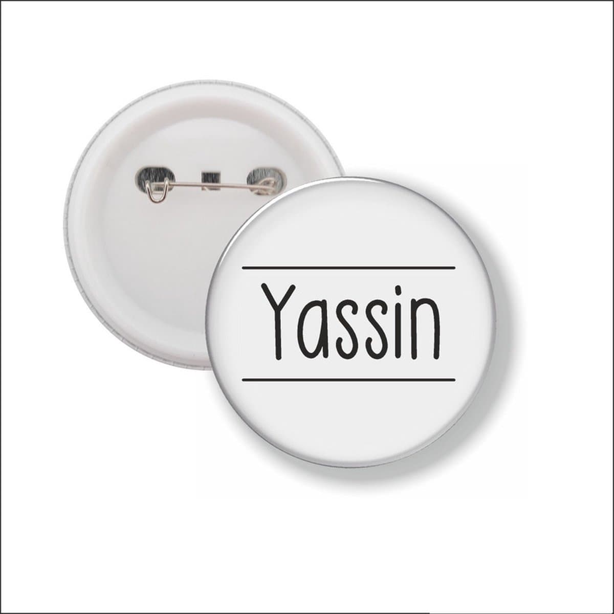 Button Met Speld 58 MM - Yassin